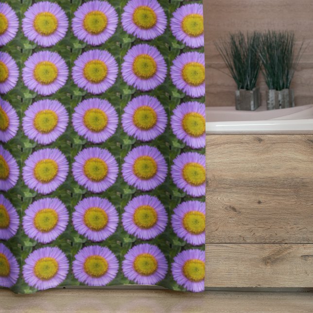Rideaux De Douche Purple Fleabane Daisy Motif Floral (In Situ Bathroom)