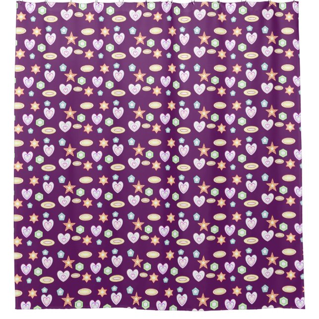 Rideaux De Douche Purple Shapes  (Devant)