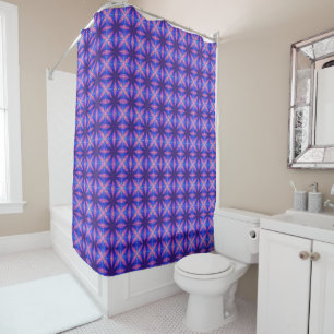 RIDEAUX DE DOUCHE PURPLE TILLES ABSTRAITES GÉOMÉTRIQUES