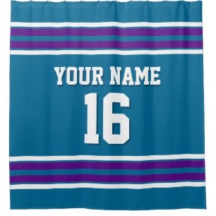 Rideaux De Douche Purple White Stripes Sports Jersey