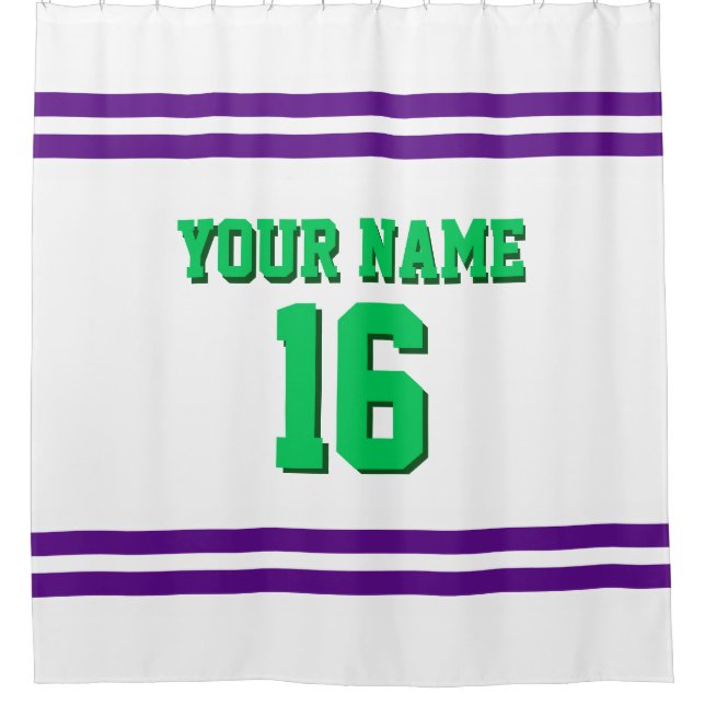 Rideaux De Douche Purple White Stripes Sports Jersey (Devant)