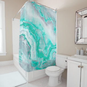 Rideaux De Douche Quartz blanc de minerai d'agate de pierre gemme