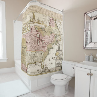 Rideaux De Douche Québec/Nouvelle-France medieval french map America