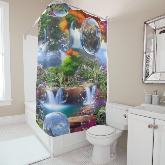 Rideaux De Douche Quel monde merveilleux dans lequel je vis (En situation)