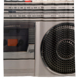 Rideaux De Douche Radiocassette radio stéréo portable rétro obsolète