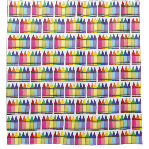 Rideaux De Douche Rainbow Crayons École Professeur Art Fournitures F
