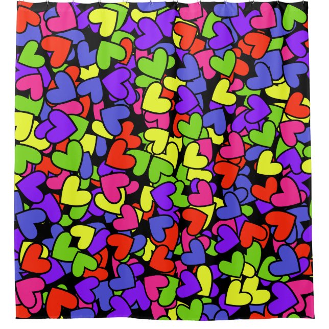 Rideaux De Douche Rainbow Hearts Bain pour enfants (Devant)