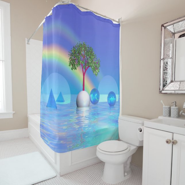 Rideaux De Douche Rainbow Tree (En situation)