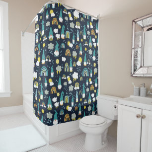 Rideaux De Douche Rainy Day Gnomes Rainbow Kids