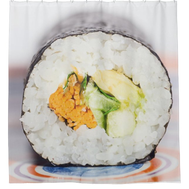 Rideaux De Douche Râle de sushi Poisson et riz (Devant)