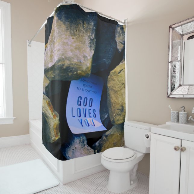 Rideaux De Douche Rappel de l'Amour de Dieu pour vous. Foi chrétienn (En situation)