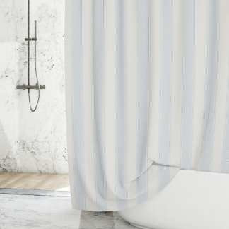 Rideaux De Douche Rayure bleu clair Crème douce Beige Bohème Maison 