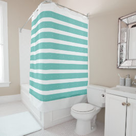 Rideaux De Douche Rayures bleu clair et blanc