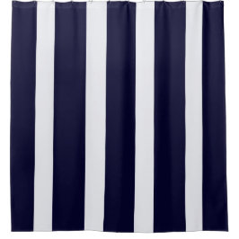 Rideaux De Douche Rayures de bleu marine et de blanc