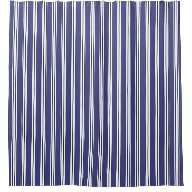 Rideaux De Douche Rayures de bleu marine et de blanc (Devant)