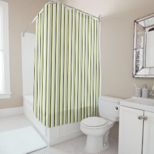 Rideaux De Douche Rayures grises et jaunes
