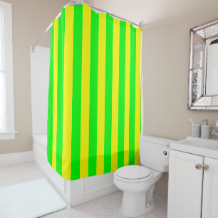 Rideaux De Douche Rayures Jaune Citron et Vert Citron 
