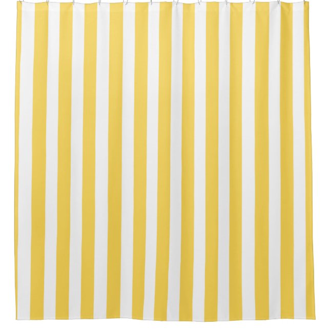 Rideaux De Douche Rayures jaunes de chaise longue (Devant)