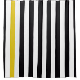 Rideaux De Douche Rayures jaunes et blanches noires
