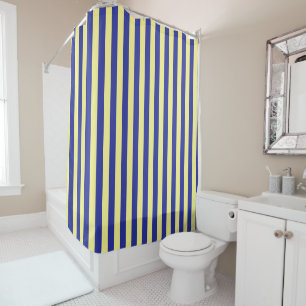 Rideaux De Douche Rayures jaunes et bleues molles verticales