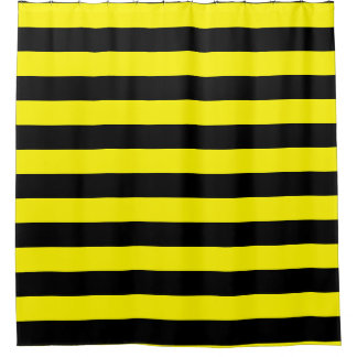 Rideaux De Douche Rayures jaunes et noires