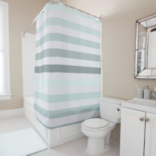 Rideaux De Douche Rayures Menthe Ombré
