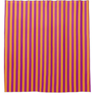 Rideaux De Douche Rayures orange violet motif sans fin