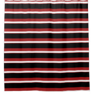 Rideaux De Douche Rayures rouge blanc noir Chic Rayure