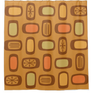 Rideaux De Douche Rectangles arrondies MCM du milieu du siècle