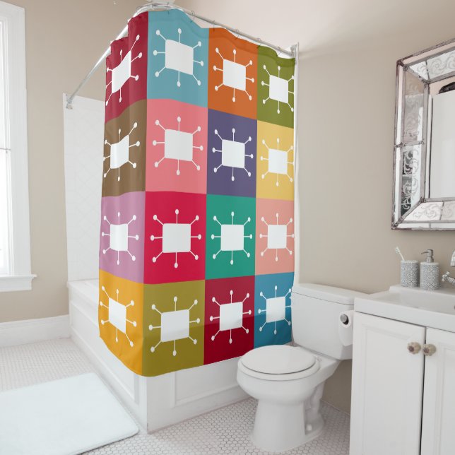 Rideaux De Douche Rectangles atomiques (En situation)