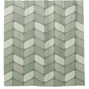 Rideaux De Douche Rectangles diagonales vintages Vert sage