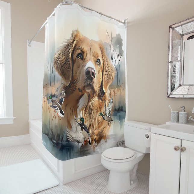 Rideaux De Douche Récupérateur de canard de la Nouvelle-Écosse, Art (En situation)