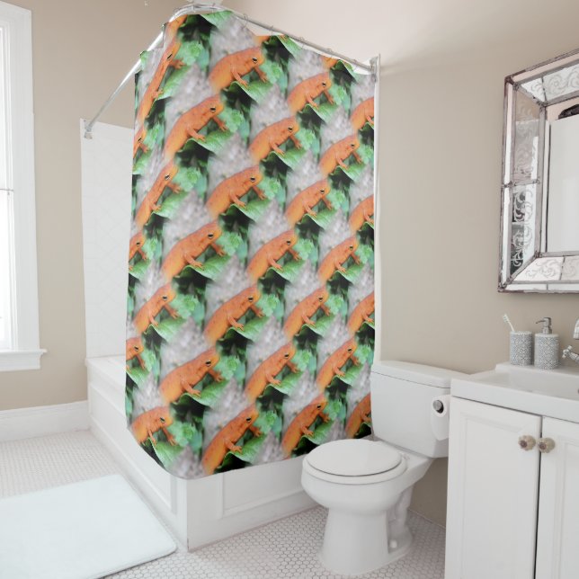 Rideaux De Douche Red Eft Salamander Animal Nature Motif (En situation)