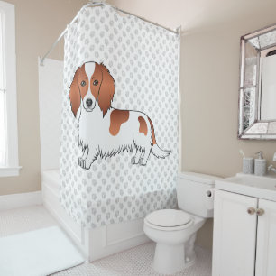 Rideaux De Douche Red Piebald Long Cheveux Dachshund Dessin Chien & 