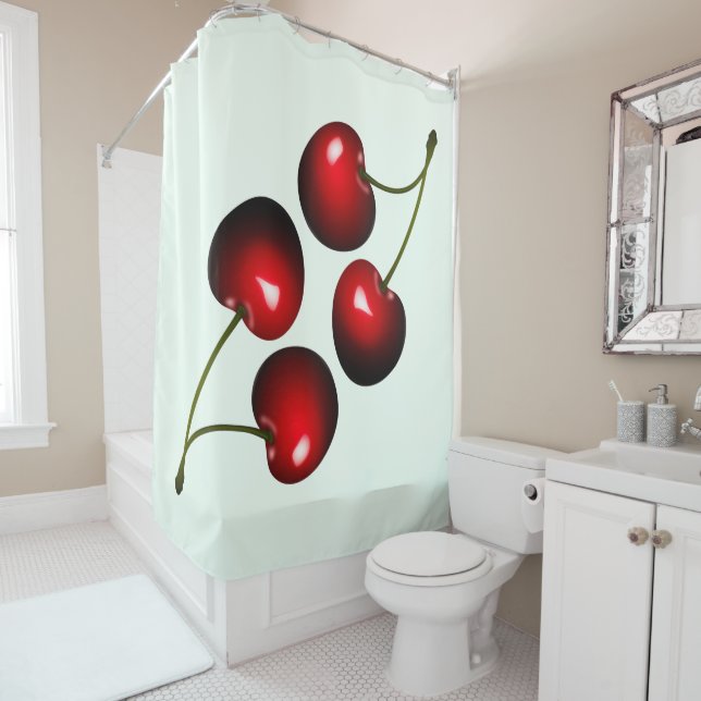 Rideaux De Douche Red Sweet Cherries (En situation)