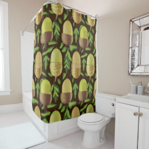 Rideaux De Douche Regimental Green Acorns Inspiré par la nature