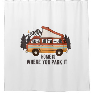 Rideaux De Douche Remorque Camping RV "Home is Where You Park It"