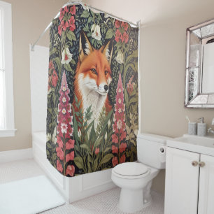 Rideaux De Douche Renard Rouge Et Gants De Foxes William Morris Insp