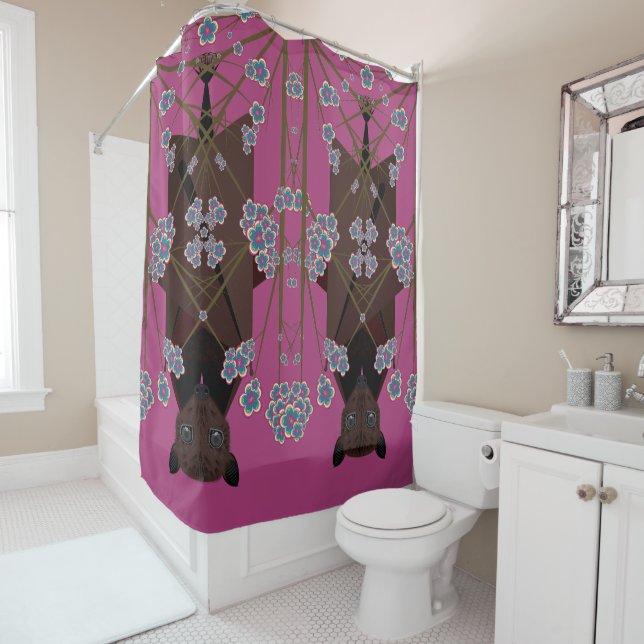 Rideaux De Douche Renard volant Boysenberry (En situation)