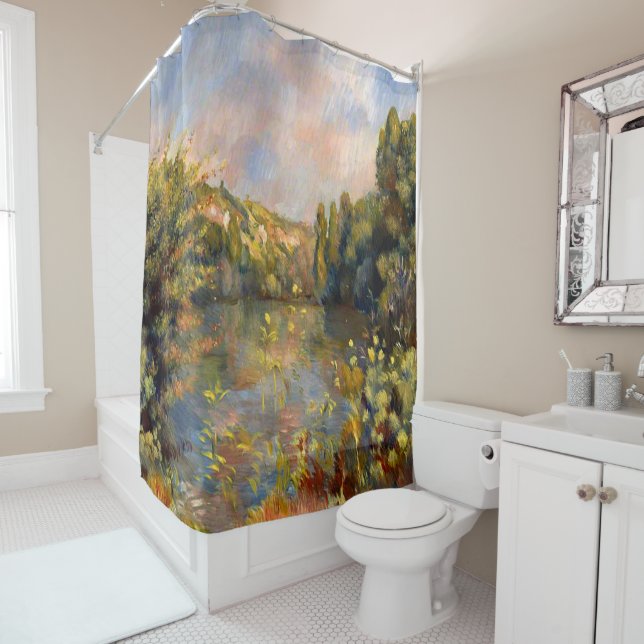 Rideaux De Douche Renoir célèbre peinture, Lakeside (En situation)