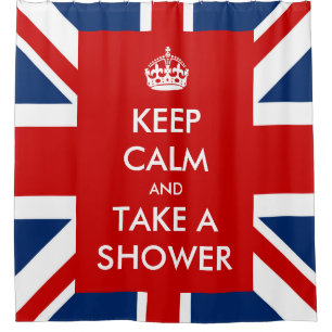 Rideaux De Douche Restez au calme et prenez une douche et un drapeau