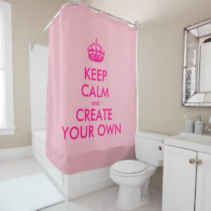 Rideaux De Douche Restez calme et créez votre propre - rose
