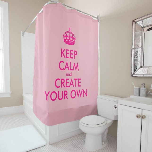 Rideaux De Douche Restez calme et créez votre propre - rose (En situation)