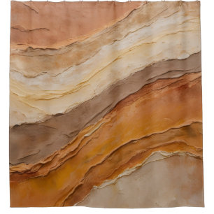 Rideaux De Douche Résumé Abstrait Brun Orange Rouille Terracotta