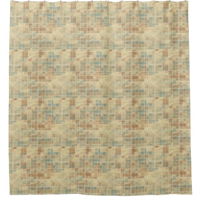 Rideaux De Douche Rétro motif géométrique 2 (Devant)