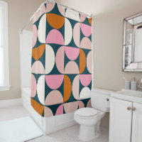 Retro Motif moderne du milieu du siècle Bleu rose