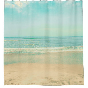 Rideaux De Douche Retro Pastel Beachbeach, arrière - plan, été, vint