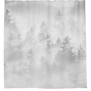 Rideaux De Douche Rêve de Forêt Blanche Grise Douce #1 #décoration #