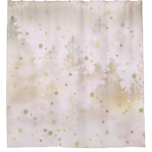 Rideaux De Douche Rêve de Forêt Blanche Starry Bleu Doux #1 #décorat