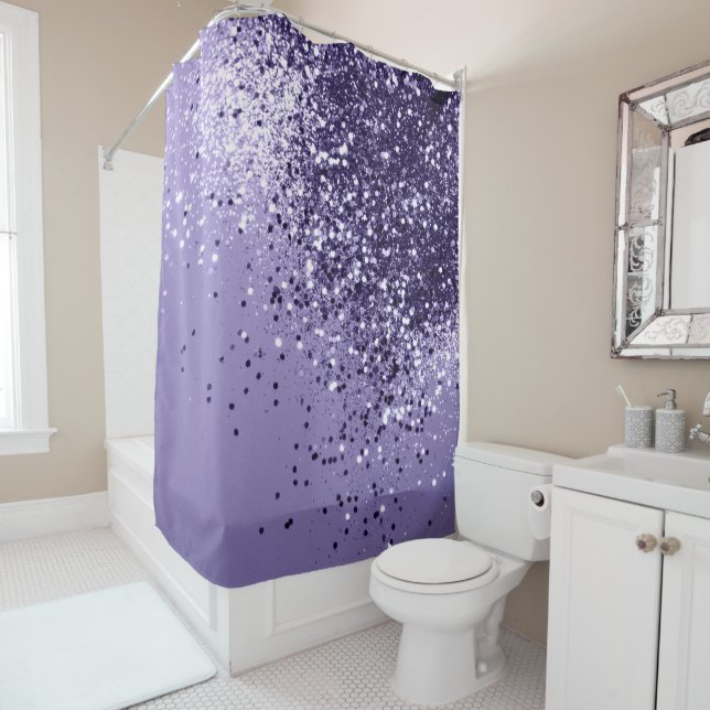 Rideaux De Douche Rêve de Parties scintillant ULTRA VIOLET #1 (En situation)